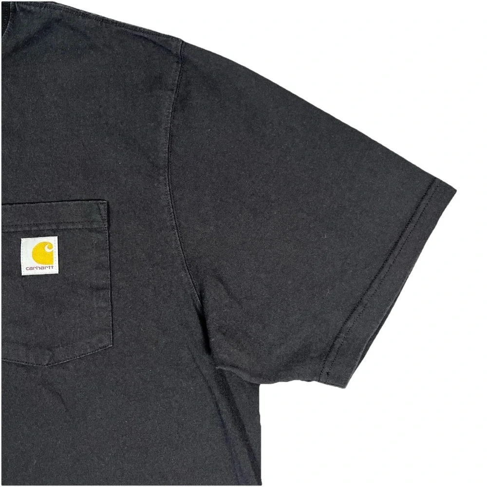 Carhartt K87 Mens T-Shirt XL Loose Fit‎ Pocket Short Sleeve Heather Black
